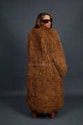 Women's Imani Mongolian Fur Trench Coat [Oatmeal]