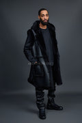 Men's Long Shearling Vest [Black]