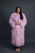 Women's Imani Mongolian Fur Trench Coat [Lavender]