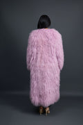 Women's Imani Mongolian Fur Trench Coat [Lavender]