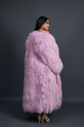 Women's Imani Mongolian Fur Trench Coat [Lavender]