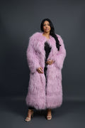 Women's Imani Mongolian Fur Trench Coat [Lavender]