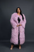 Women's Imani Mongolian Fur Trench Coat [Lavender]