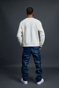 Men's Leather Stack Jean Pants [Navy]