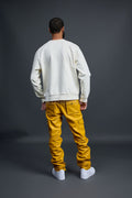 Men's Leather Stack Jean Pants [Yellow]