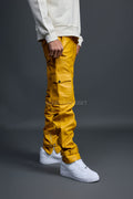 Men's Leather Stack Jean Pants [Yellow]