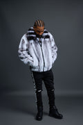 Men's Mink Bomber Jacket With Chinchilla Collar [Arctic]