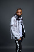 Men's Mink Bomber Jacket With Chinchilla Collar [Arctic]