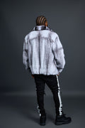 Men's Mink Bomber Jacket With Chinchilla Collar [Arctic]