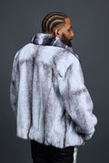 Men's Mink Bomber Jacket With Chinchilla Collar [Arctic]