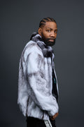 Men's Mink Bomber Jacket With Chinchilla Collar [Arctic]