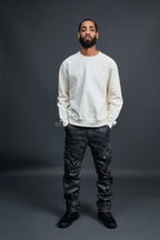 Men's Leather Stack Jean Pants [Grey Distressed]