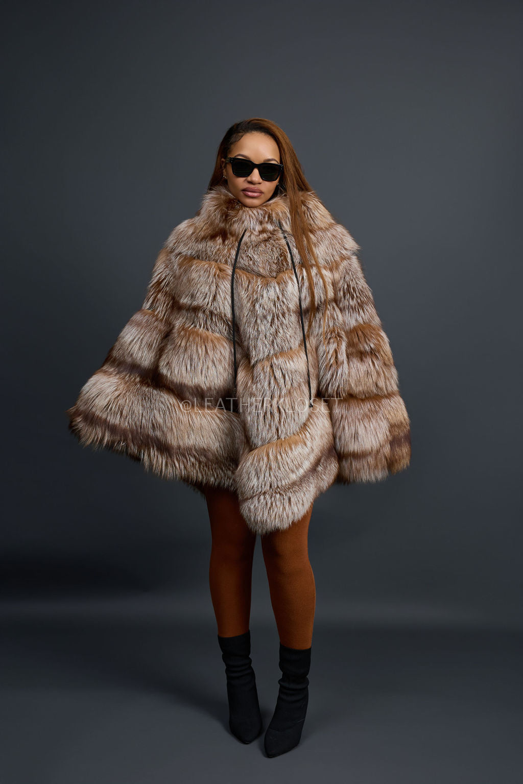 Women's Fox Fur Poncho