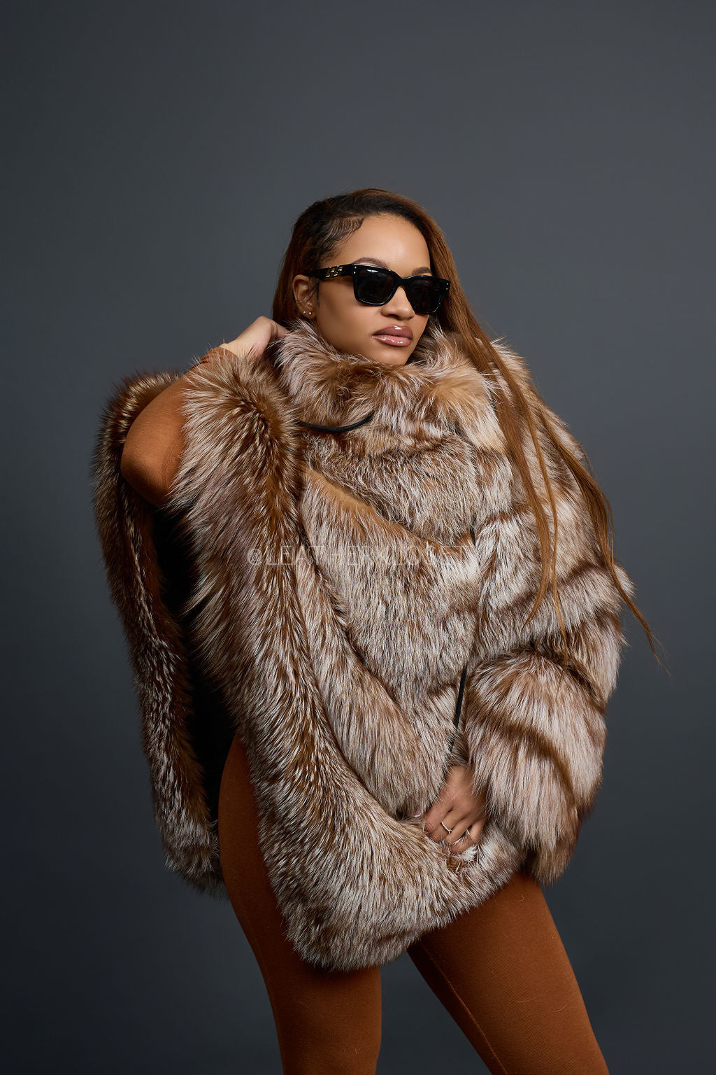 Women's Fox Fur Poncho