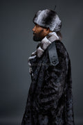 Men's Mink Trench With Chinchilla Collar With Chinchilla Hat [Black]