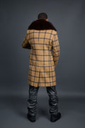 Men's Cashmere Trench Coat With Fox Collar [Tan/Brown]