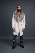 Men's Cashmere Trench Coat With Fox Collar [Crystal]