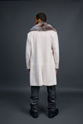 Men's Cashmere Trench Coat With Fox Collar [Crystal]