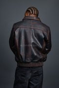 Men's Classic Baseball Leather Jacket [Brown Copper]