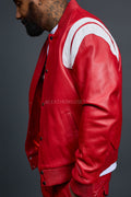 Men's Liam Jacket With Leather Stack Pants [Red]