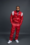 Men's Liam Jacket With Leather Stack Pants [Red]