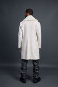 Men's Cashmere Trench Coat Cream With Chinchilla Collar [Cream]