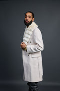 Men's Cashmere Trench Coat Cream With Chinchilla Collar [Cream]