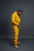 Men's Sunshine Set With Leather Stack Pants [Yellow]