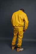 Men's Sunshine Set With Leather Stack Pants [Yellow]