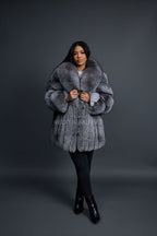 Women's Full Skin Fox Stroller [Silver]