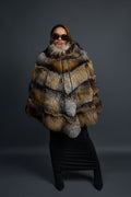 Women's Fox Fur Poncho [Cross Fox]