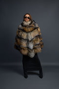 Women's Fox Fur Poncho [Cross Fox]