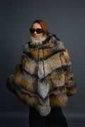 Women's Fox Fur Poncho [Cross Fox]