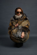 Women's Fox Fur Poncho [Cross Fox]