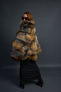 Women's Fox Fur Poncho [Cross Fox]