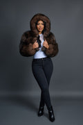 Women’s Crop Fox Bomber With Hood