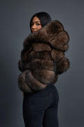 Women’s Crop Fox Bomber With Hood