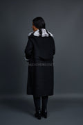 Women's Cashmere Trench Coat With Rex Trimming [Black]