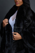 Women's Mink Poncho [Black]