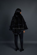 Women's Mink Poncho [Black]