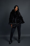 Women's Mink Poncho [Black]