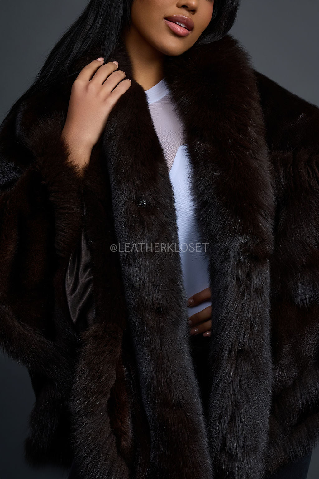Women's Mink Poncho [Brown]
