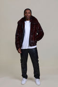 Men's Mink with Fox Fur Bomber Jacket [Wine]