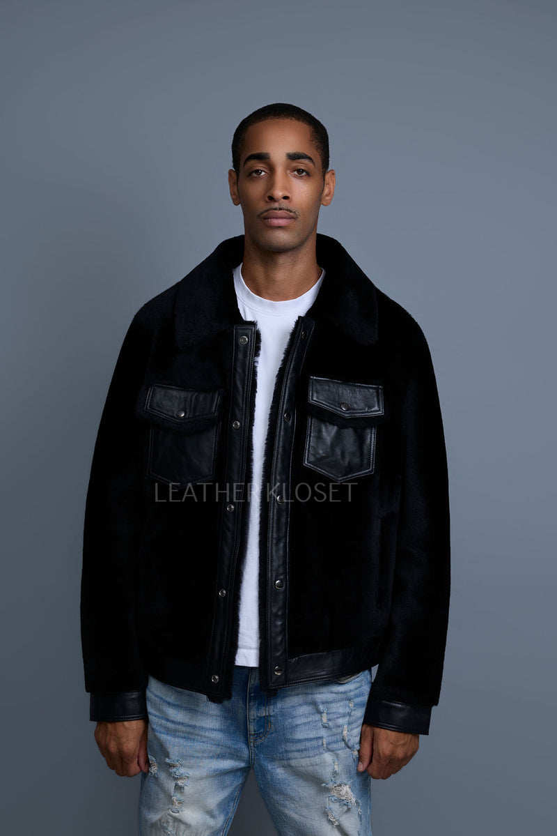 Men's Shepherd 2.0 Mouton Shearling Jacket [Black]
