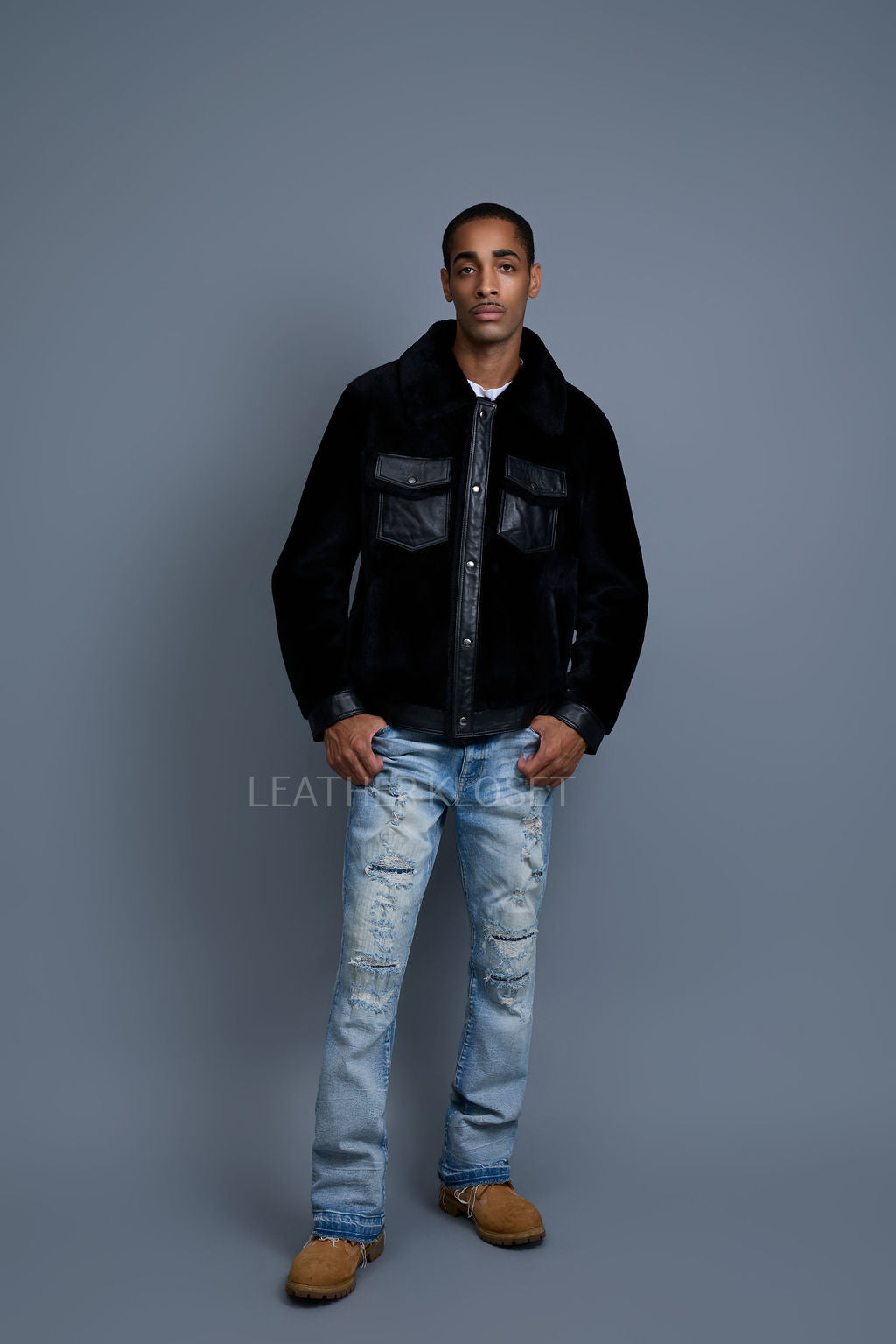Men's Shepherd 2.0 Mouton Shearling Jacket [Black]