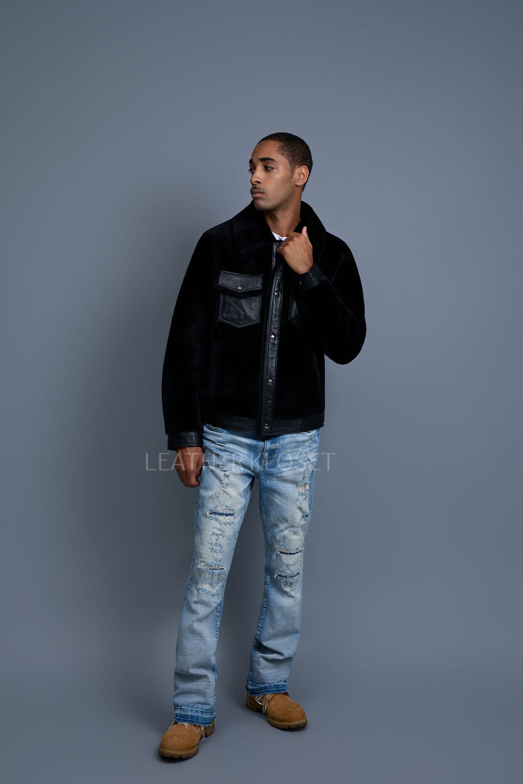 Men's Shepherd 2.0 Mouton Shearling Jacket [Black]