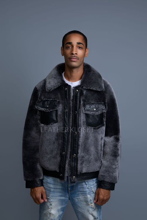 Men's Shepherd 2.0 Mouton Shearling Jacket [Shadow Black]