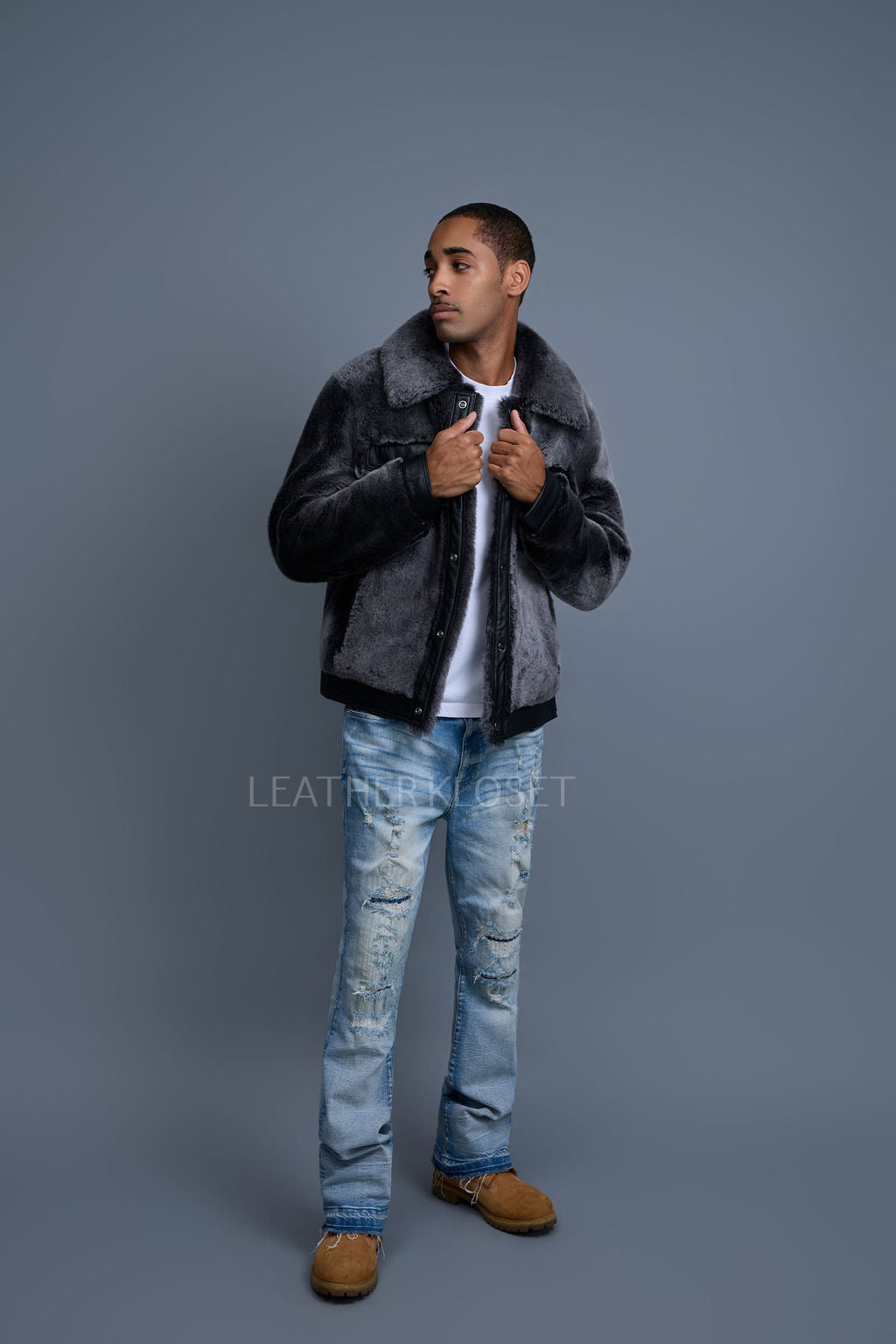 Men's Shepherd 2.0 Mouton Shearling Jacket [Shadow Black]