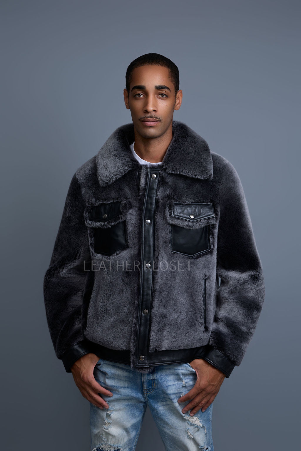 Men's Shepherd 2.0 Mouton Shearling Jacket [Shadow Black]