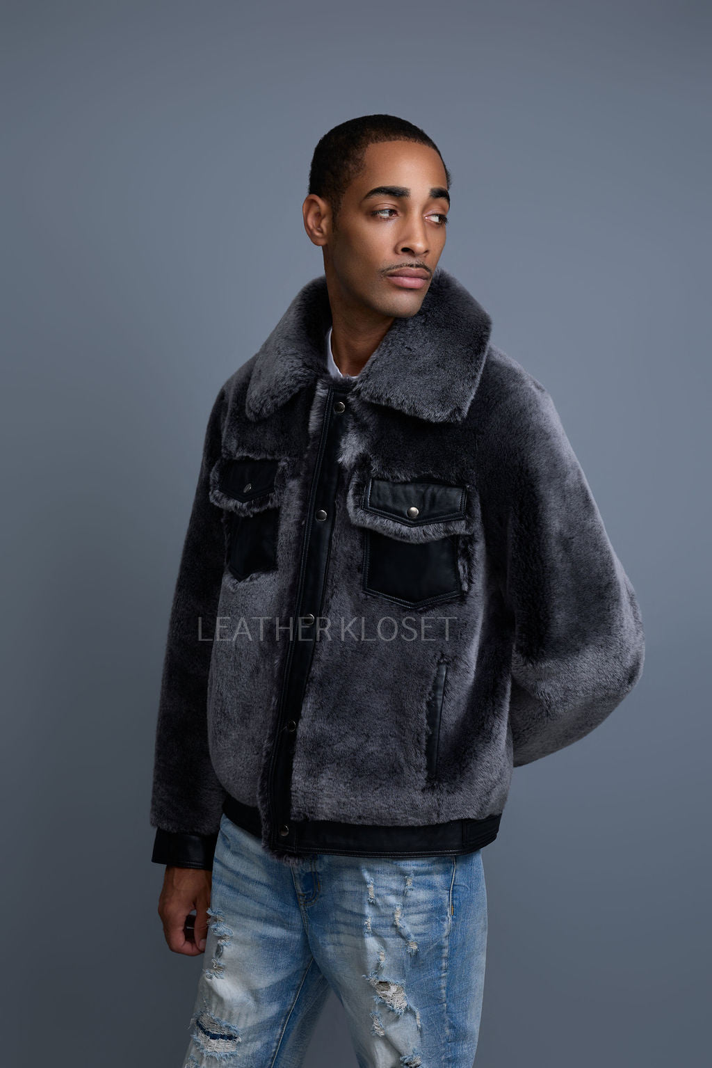 Men's Shepherd 2.0 Mouton Shearling Jacket [Shadow Black]